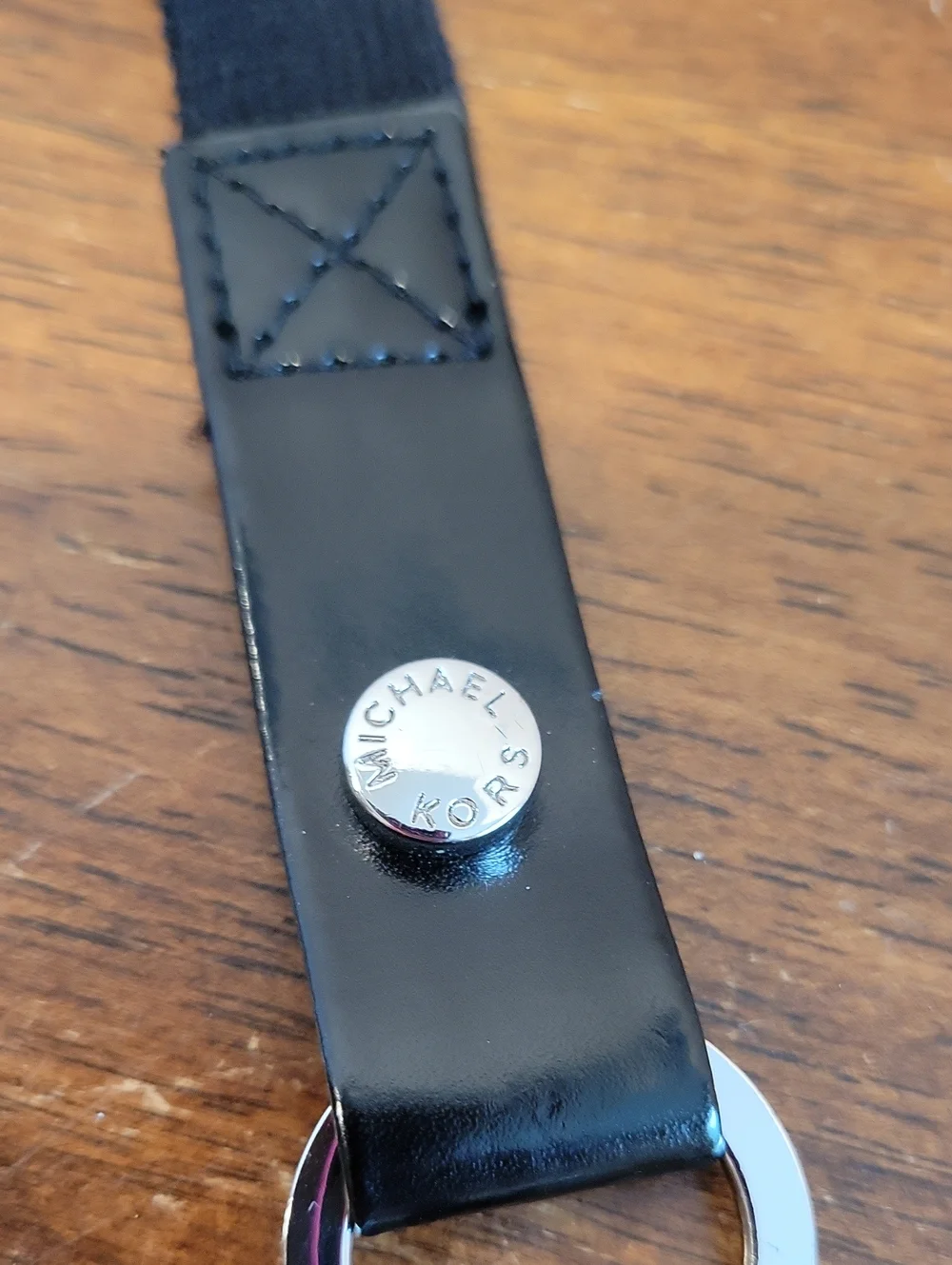 Michael Kors Silver Chain & Black Fabric Belt 38